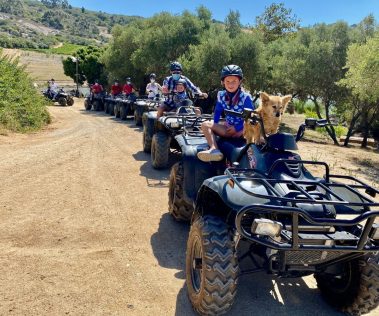 guests enjoying a quad bike trail with Gina at Wine Valley Adventures