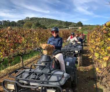 guests enjoying a quad bike trail with Gina at Wine Valley Adventures