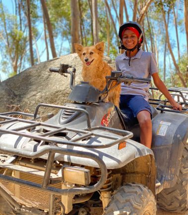 a guest enjoying a quad bike trail with Gina at Wine Valley Adventures