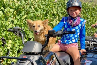 a child enjoying a quad bike trail with Gina at Wine Valley Adventures