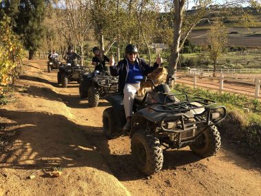guests enjoying a quad bike trail with Gina at Wine Valley Adventures