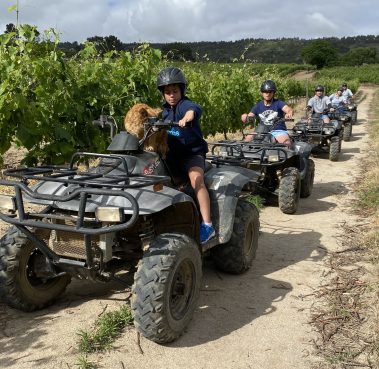 guests enjoying a quad bike trail with Gina at Wine Valley Adventures