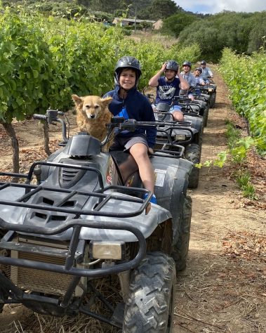 guests enjoying a quad bike trail with Gina at Wine Valley Adventures