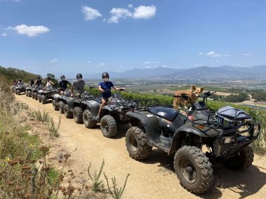 guests enjoying a quad bike trail with Gina at Wine Valley Adventures