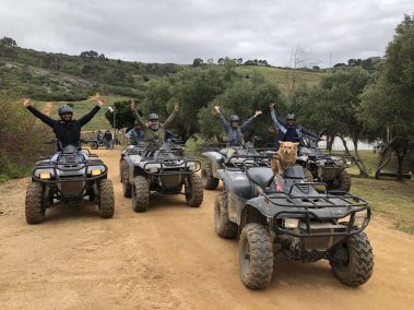 guests enjoying a quad bike trail with Gina at Wine Valley Adventures
