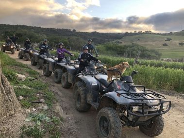 guests enjoying a quad bike trail with Gina at Wine Valley Adventures