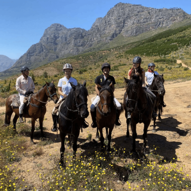 guests enjoying a horse trail in franschhoek